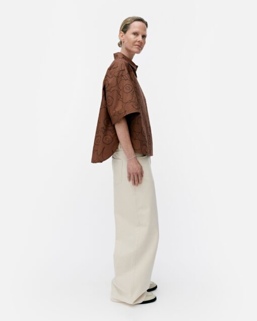 Marimekko Standardi Piirto Unikko Blouse Dark Brown