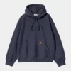 Carhartt WIP Hooded Label Script Sweat Blue