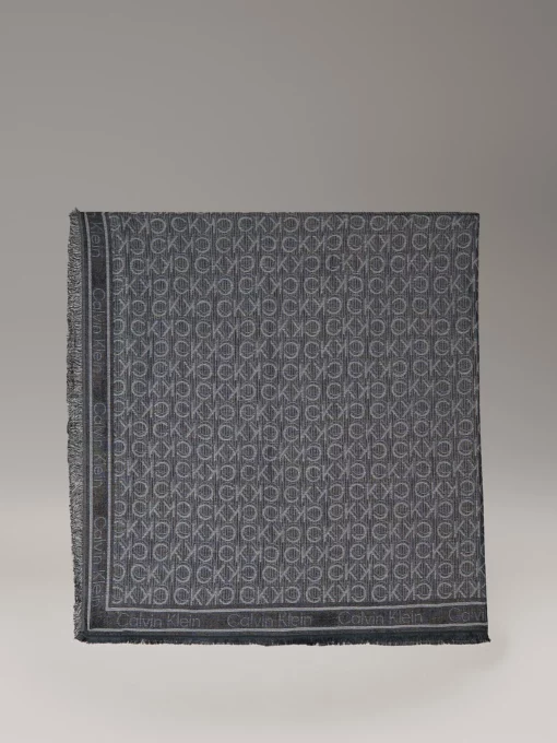 Calvin Klein Logo Jacquard Scarf Black