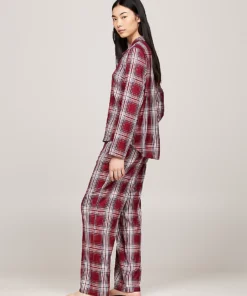 Tommy Hilfiger TH Original Flannel Pyjama Set Plaid Check Deep Rouge