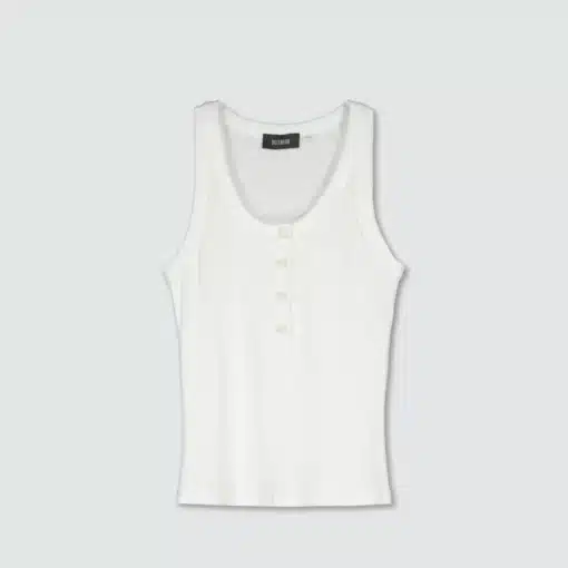 Billebeino Button Rib Top White