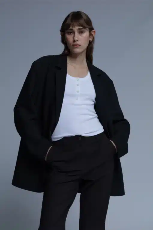 Billebeino Button Rib Top White