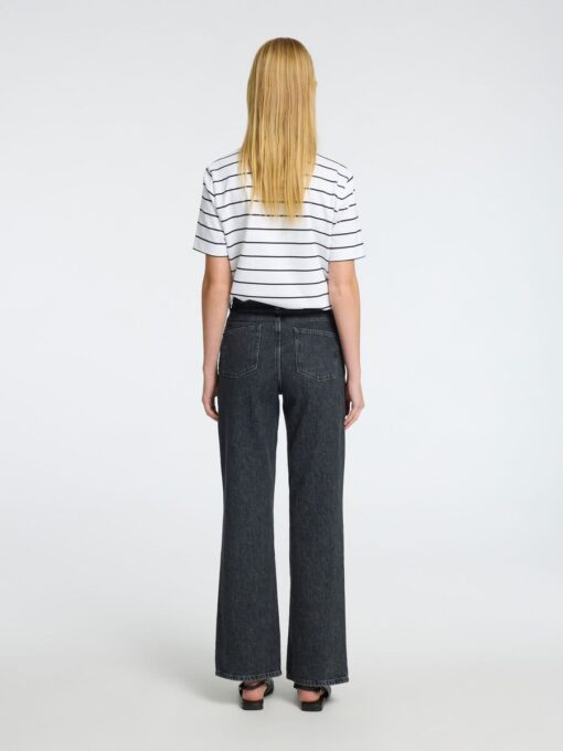 Selected Femme Essential Striped Boxy Tee Bright White