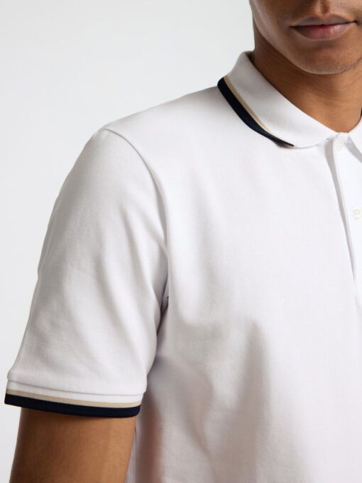 Selected Homme Slim-Atlas Sport SS Polo Bright White