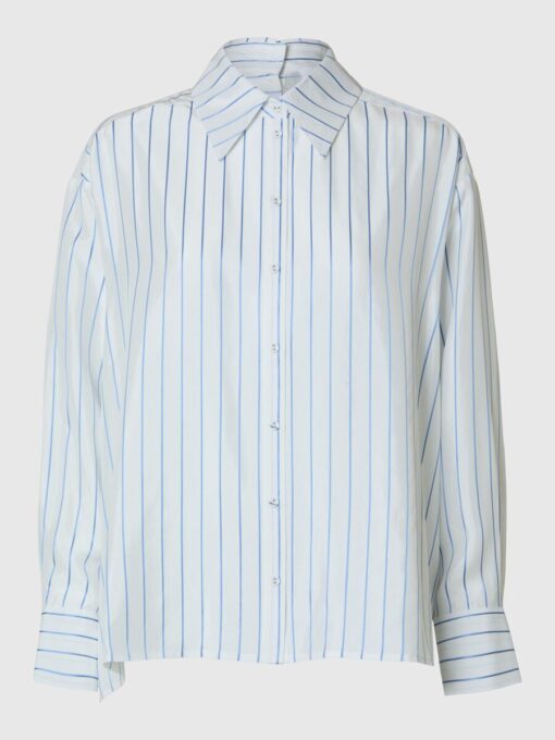 Selected Femme Mairin Striped Shirt Bright White
