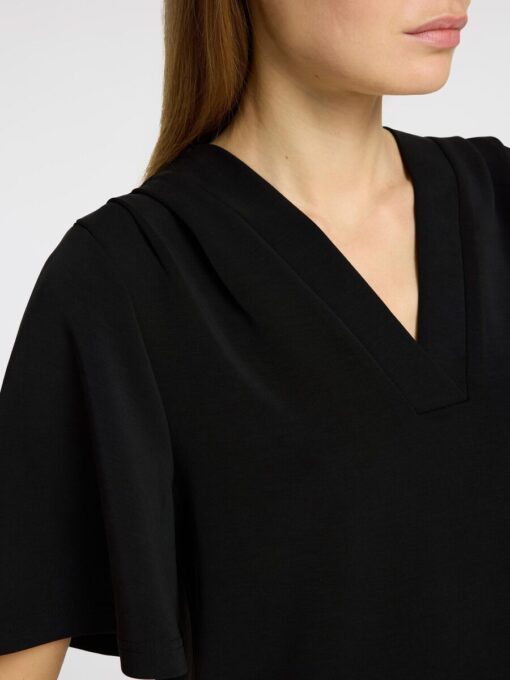 Selected Femme Tenny ss V-Neck Top Black
