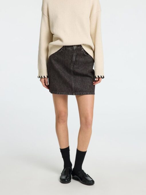 Selected Femme Harper Denim Skirt Black