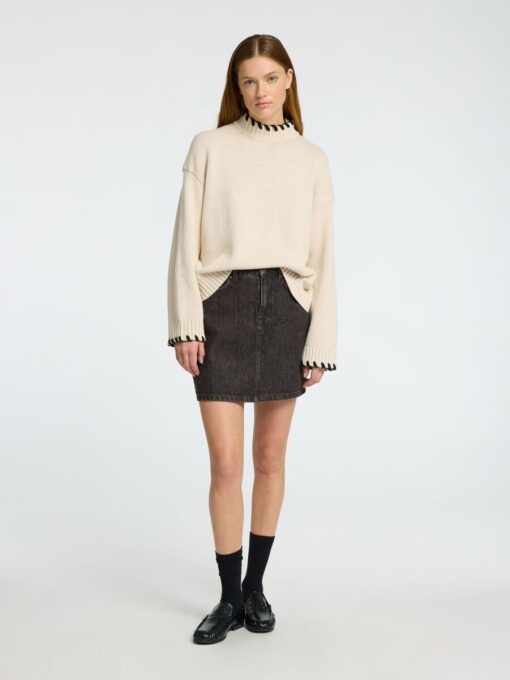 Selected Femme Harper Denim Skirt Black