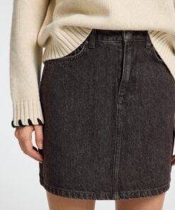 Selected Femme Harper Denim Skirt Black