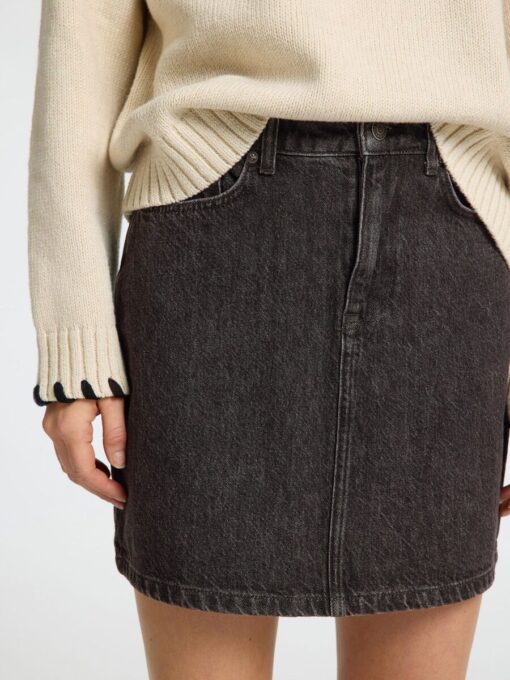 Selected Femme Harper Denim Skirt Black