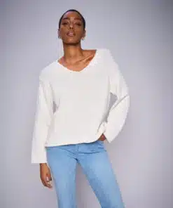 Mos Mosh Bine V-Neck Knit Ecru