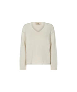Mos Mosh Bine V-Neck Knit Ecru