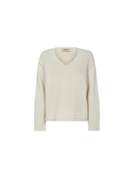 Mos Mosh Bine V-Neck Knit Ecru