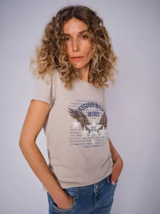 Mos Mosh Zibby T-shirt Feather Gray