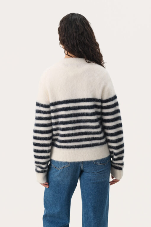 Part Two Pakize Cardigan Dark Navy Stripe