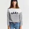 Gant Woman Breton Boat Neck T-shirt Evening Blue