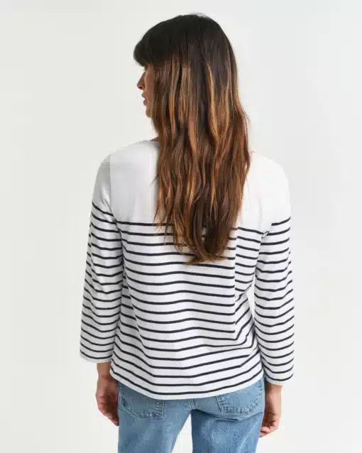 Gant Woman Breton Boat Neck T-shirt Evening Blue