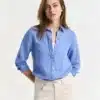 Gant Woman Reg Linen Shirt Perfect Blue