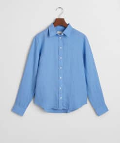 Gant Woman Reg Linen Shirt Perfect Blue