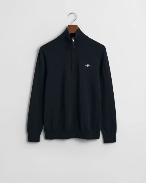 Gant Classic Cotton Half Zip Sweater Evening Blue