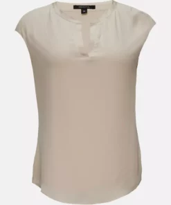 Comma, Satin T-Shirt Beige