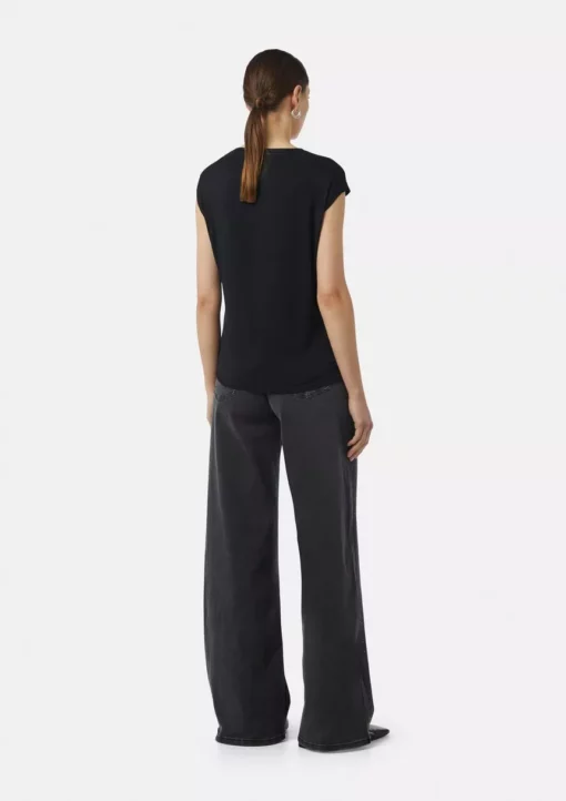 Comma, Satin T-Shirt Black