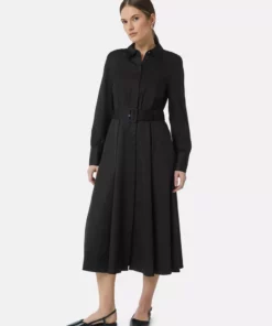 Comma, Cotton Shirt Dress Black
