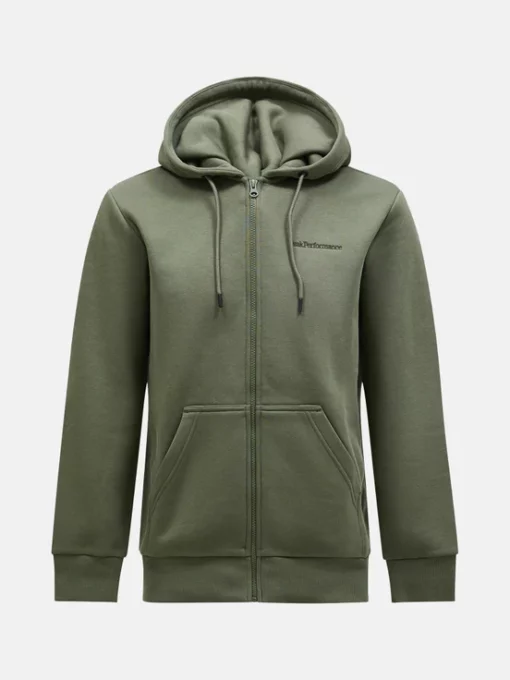 Peak Performance Original Small Logo Zip Hood Men Pine Needle