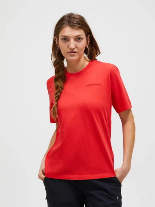 Peak Performance Original Small Logo Tee Women Brilliant Red