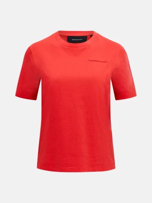 Peak Performance Original Small Logo Tee Women Brilliant Red
