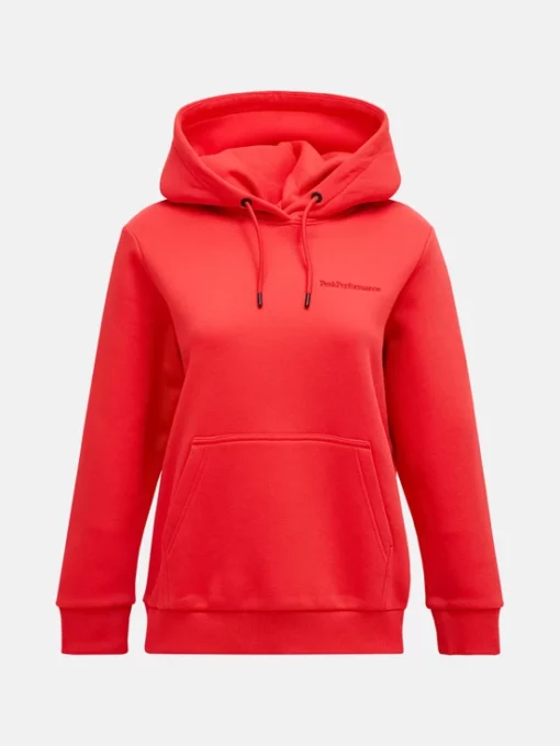 Peak Performance Small Logo Hood Women Brilliant Red