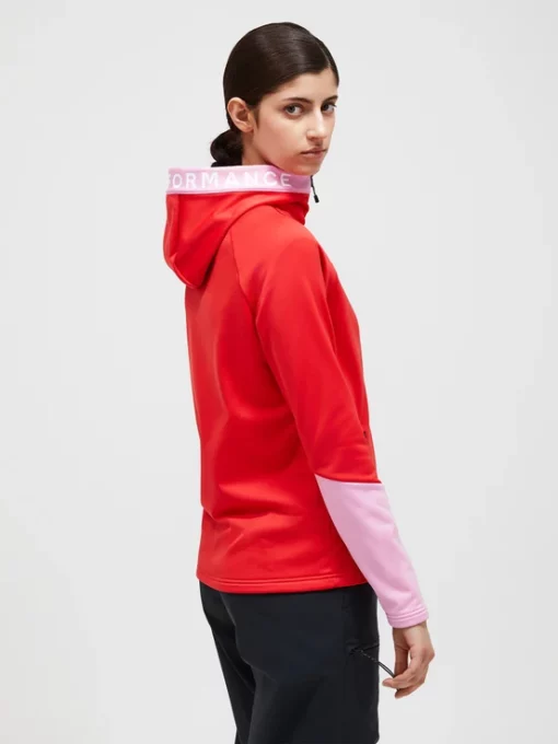 Peak Performance Rider Zip Hood Women Brilliant Red/Morning Dew