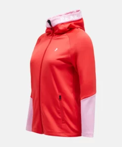 Peak Performance Rider Zip Hood Women Brilliant Red/Morning Dew