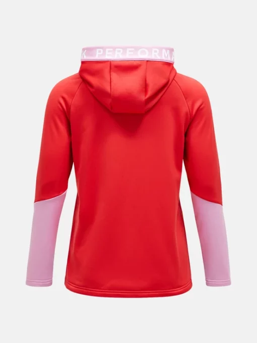 Peak Performance Rider Zip Hood Women Brilliant Red/Morning Dew