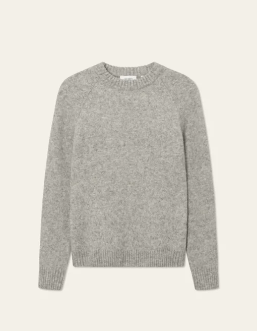 Les Deux Gilbert Roundneck Knit Light Grey Melange