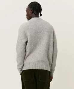 Les Deux Gilbert Roundneck Knit Light Grey Melange