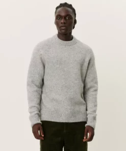 Les Deux Gilbert Roundneck Knit Light Grey Melange