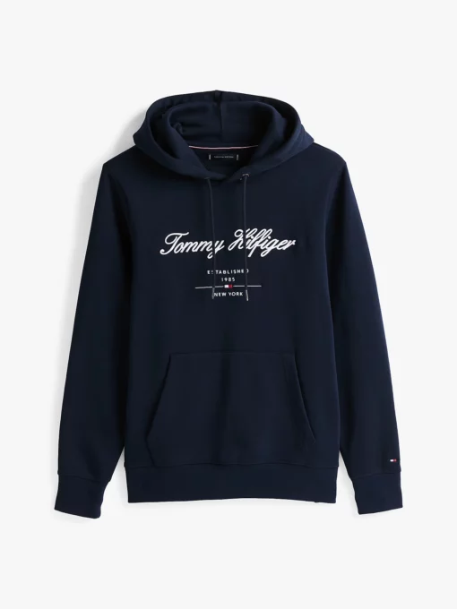 Tommy Hilfiger Script Logo Hoody Desert Sky