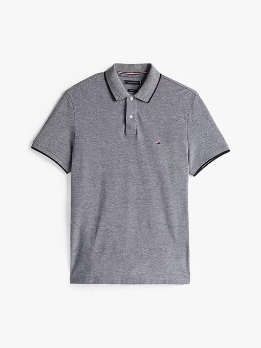 Tommy Hilfiger Regular Fit Tipped Oxford Polo Shirt Desert Sky