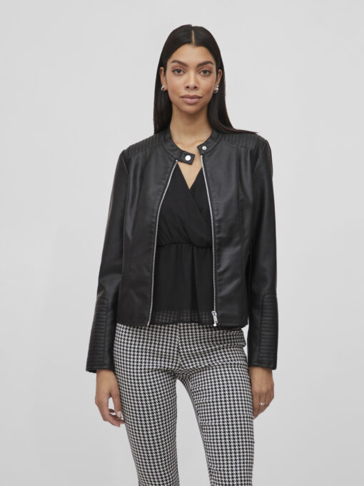 Vila Blue Coated Jacket Black