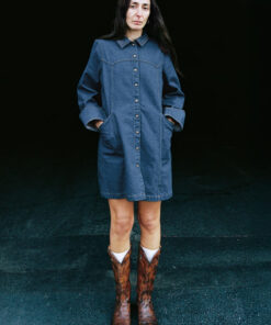 Nudie Jeans Women Maj Western Denim Dress Blue