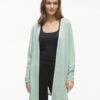 Vila Amer Open Cardigan Slit Green