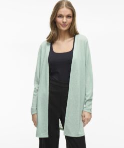 Vila Amer Open Cardigan Slit Green