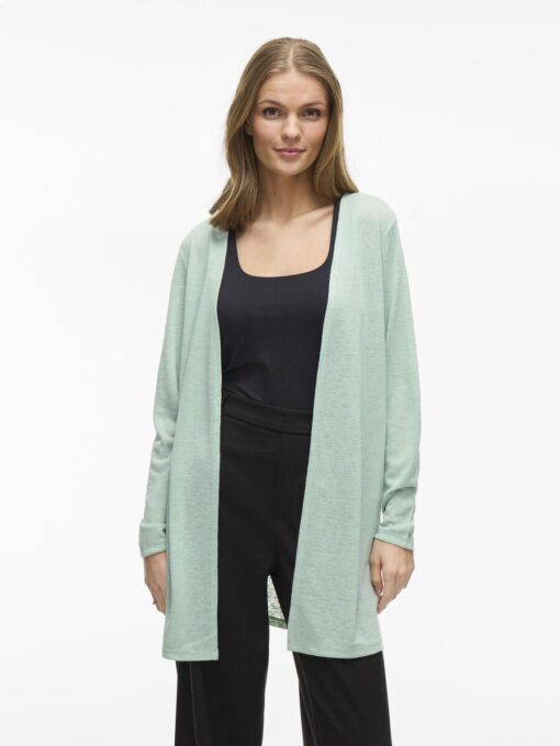 Vila Amer Open Cardigan Slit Green