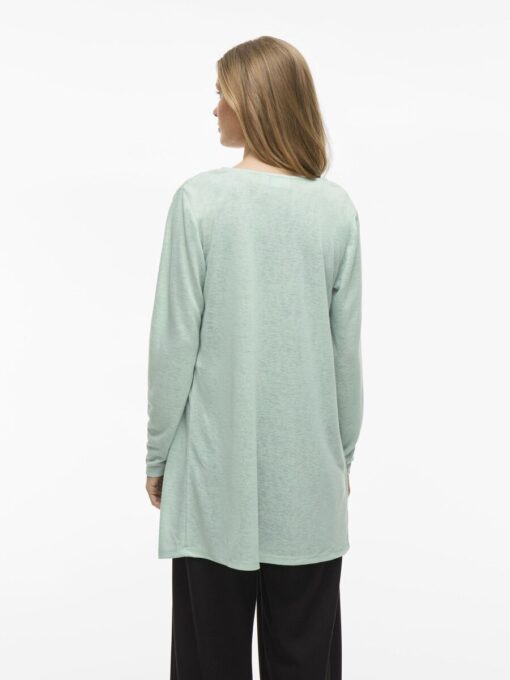 Vila Amer Open Cardigan Slit Green