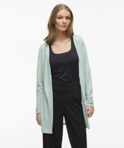 Vila Amer Open Cardigan Slit Green