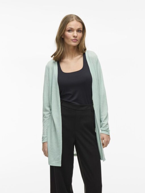 Vila Amer Open Cardigan Slit Green