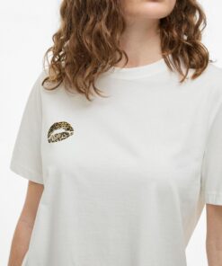 Vila Sybil Leo Kiss T-shirt Cloud Dancer