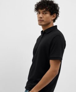 Selected Homme Fave Zip Polo Black