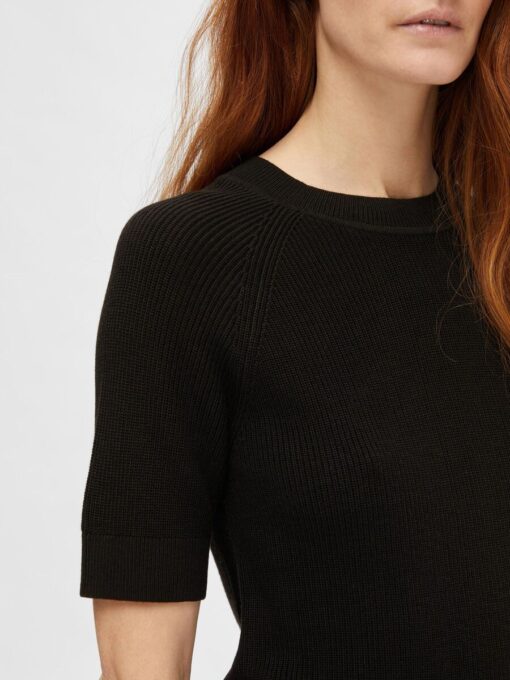 Selected Femme Elinna ss Knit Top Black